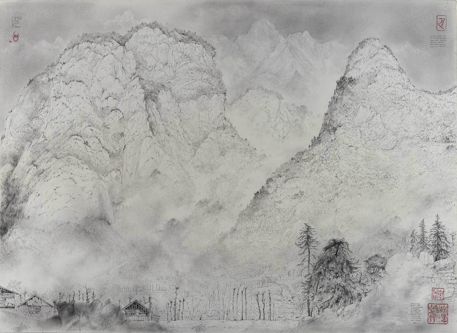Promendade dans la vallée et les montagnes solitaires au début du printemps, René Izaure, 2005