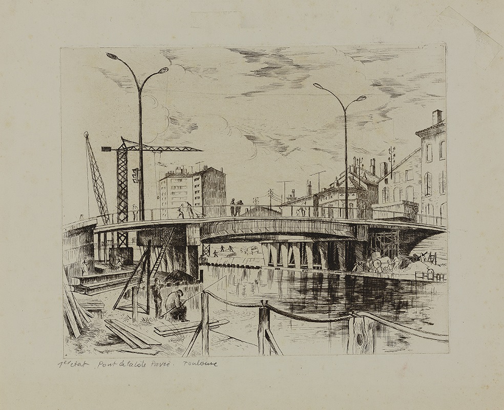 Réfection du pont de la côte pavée à Toulouse, René Izaure