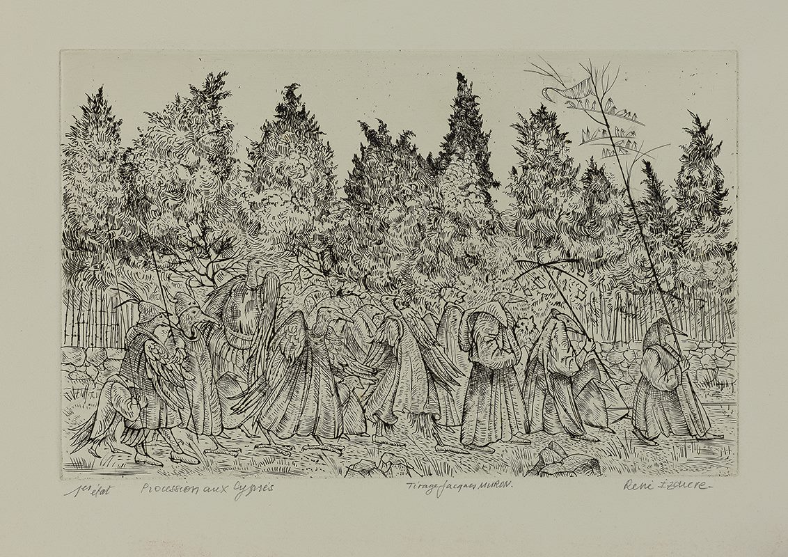 Procession aux cyprés, René Izaure, 2008