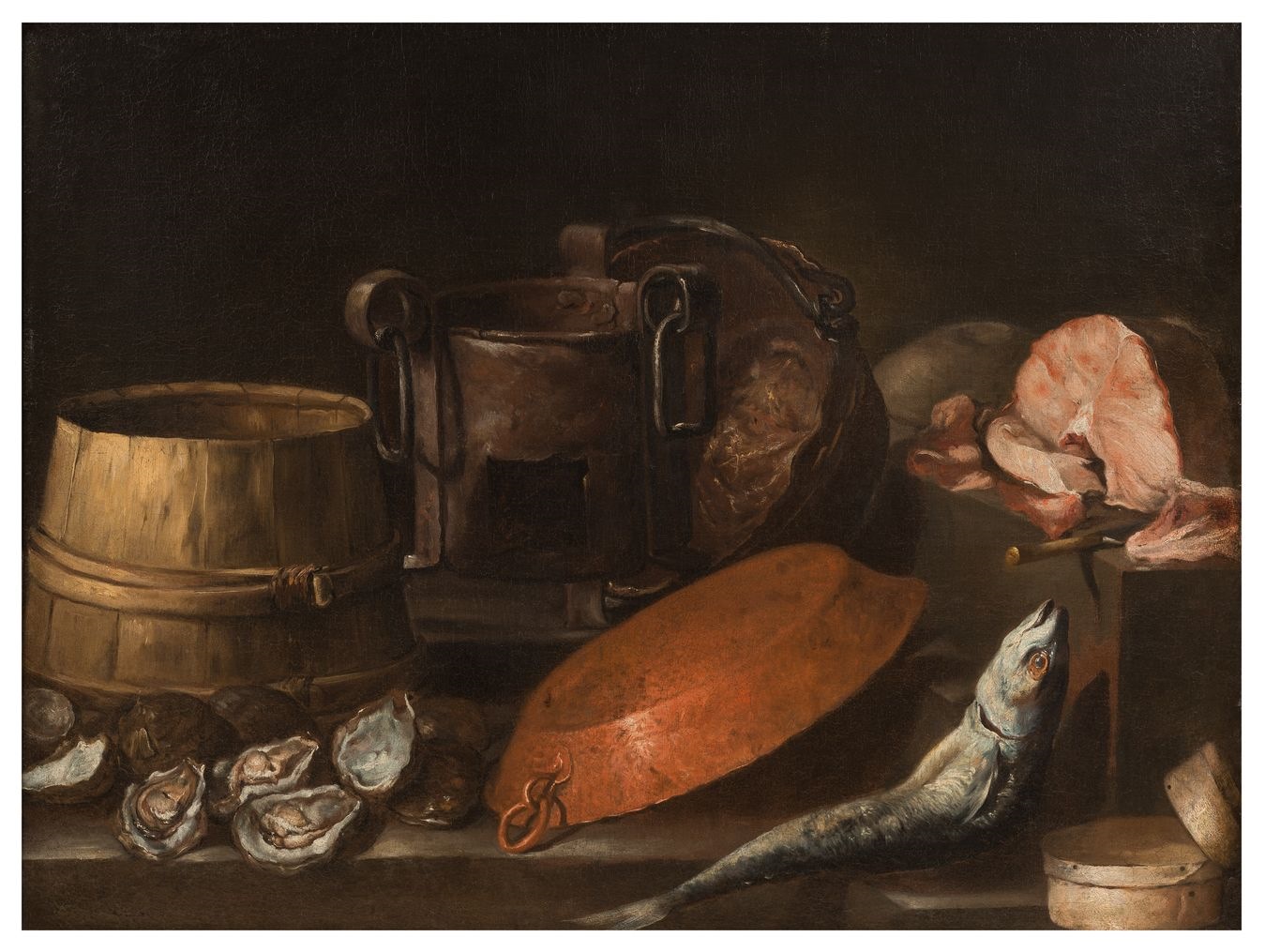 Nature morte au hareng et ustensiles de cuisine_0