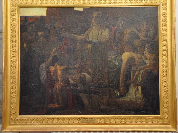 Jésus guérissant les malades ; Le Christ guérissant les malades aux portes d'une ville à la fin du jour (autre titre) ; Christ guérissant les malades aux portes d'une ville à la fin du jour (autre titre) — Clément Gontier