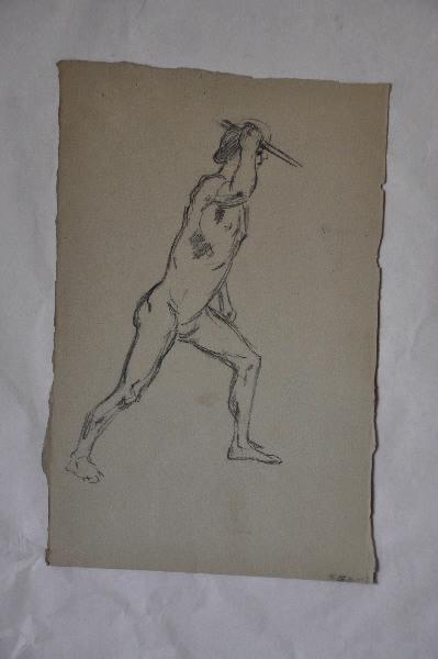 Académie d'homme au javelot ; Homme tenant un javelot, Clément Gontier, 4e quart 19e siècle, 1er quart 20e siècle