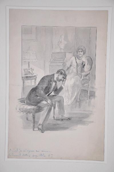 Scène d'intérieure, Clément Gontier, 4e quart 19e siècle, 1er quart 20e siècle