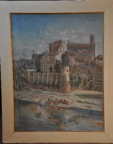 Vue du Palais de la Berbie et de Sainte Cécile d'Albi, Etienne Mazas, 4e quart 19e siècle