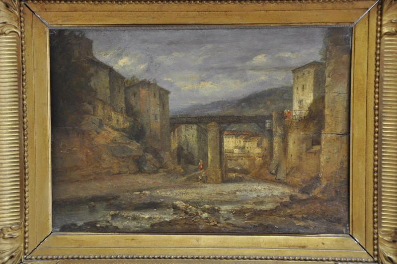 Rivière traversant une ville, Dominique Baron, 2e quart 19e siècle, 3e quart 19e siècle
