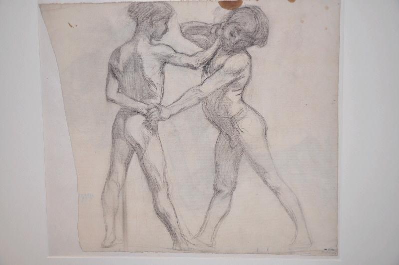 Deux jeunes garçons nus à la lutte ; Enfants ('autre titre), Clément Gontier, 4e quart 19e siècle, 1er quart 20e siècle