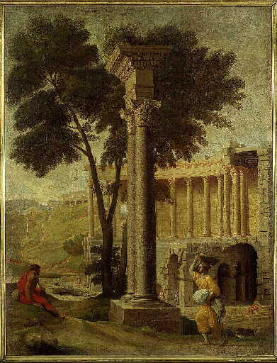 Paysage avec des ruines antiques, Jean Lemaire, 17e siècle