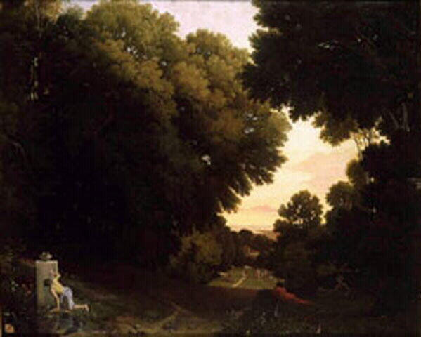 Paysage boisé ; Vue prise de la villa Aldobrandini_0