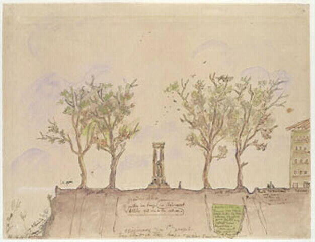 Projet d'ensemble pour le Monument aux morts de la guerre de 1914-1918 à Montauban (4 colonnes de face et 6 de profil)_0