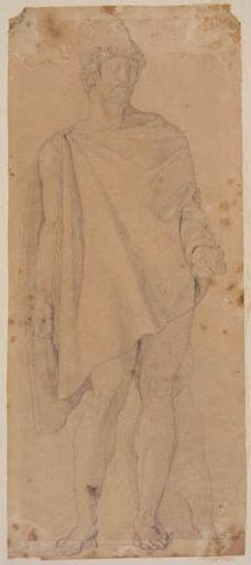 Statue de Phocion (De face, drapée et casquée ; au verso : quelques traits)_0