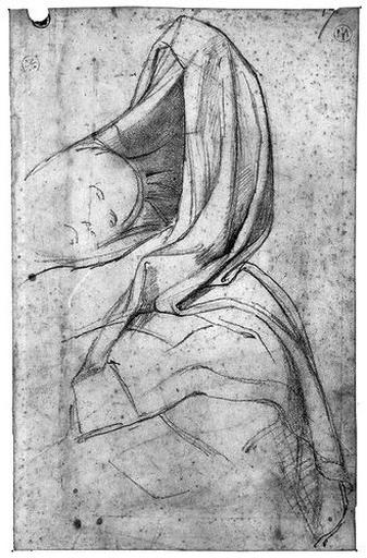 Antiochos (Son bras gauche soulevant la draperie qui le cache, avec la tête esquissée). Au verso : ANTIOCHOS, sa tête, avec le bras gauche, à la plume, en pointillé_0