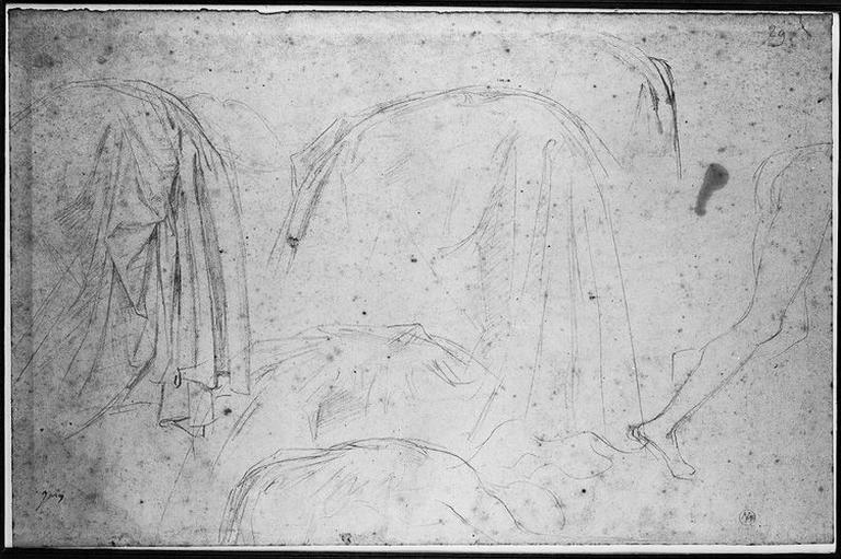 Seleucos (Plusieurs études pour son manteau, et le bas de son corps nu, à droite)_0