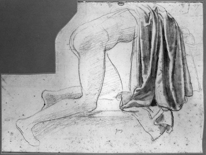 Seleucos (Partie postérieure de son manteau, sur son corps nu agenouillé). Verso : Ses jambes nues, et variante d'un pied_0