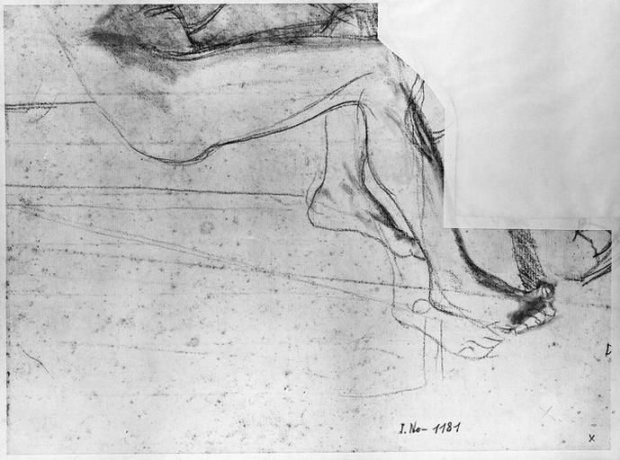 Seleucos (Partie postérieure de son manteau, sur son corps nu agenouillé). Verso : Ses jambes nues, et variante d'un pied_1