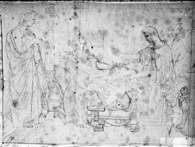 Virgile lisant 'L'Enéide'. (Ensemble de la composition. Mécène et Agrippa sont suggérés.)_0