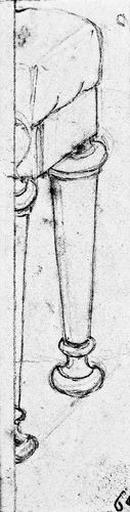 Tabouret antique (dont on ne voit que deux pieds.), Jean-Auguste-Dominique Ingres, 1830