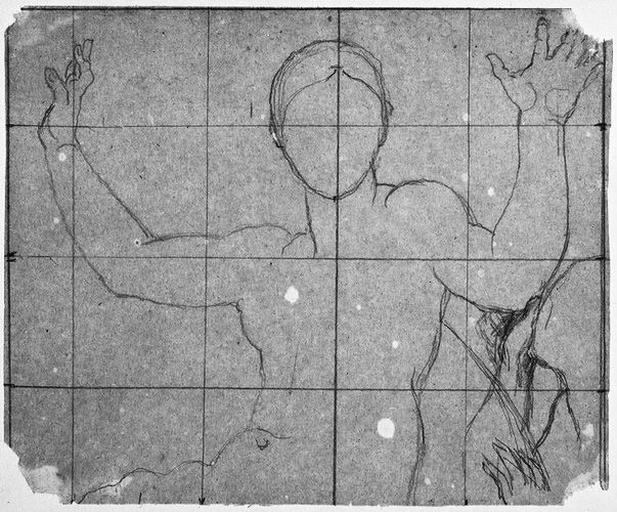 La Vierge (nue, en silhouette) et l'ange de droite_0