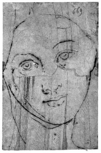 Vénus (Sa tête, par dessus un autre dessin au crayon : sorte de draperie.)_0