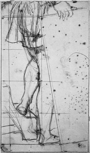 Michel-Ange (Ses jambes et sa main droite tenant un tableau)_0