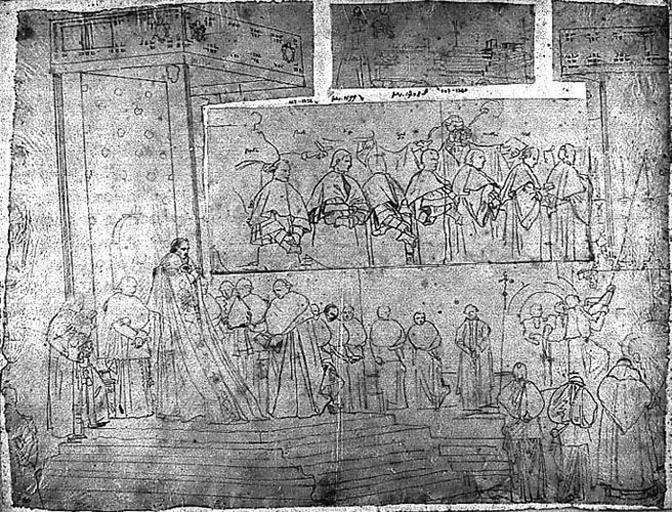 Le Pape trônant entouré d'ecclésiastiques (Partie supérieure de la composition)_0