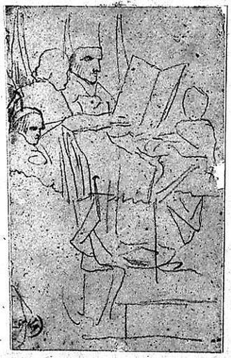 Groupe d'ecclésiastiques assis (Avec deux fois Pie VII, à gauche et au milieu)_0
