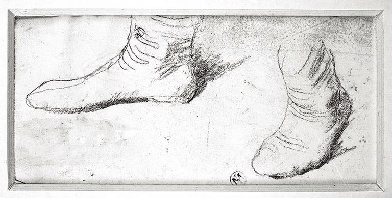 Melzi (Ses pieds). Verso : Vague croquis d'un personnage, Jean-Auguste-Dominique Ingres, 1818