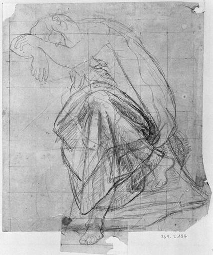 Ossian endormi (Etude pour la draperie, notamment sur les jambes.)_0