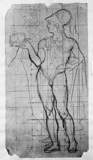 Alexandre (nu, avec idée de draperie), Michel Ange, Aristote et Aristarque_0