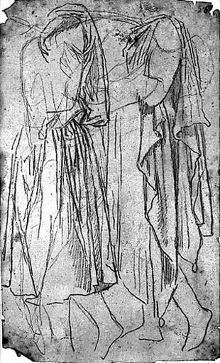 Phidias et Pindare (?) (leurs tuniques) ; (Bain turcs) femme assise (nue)_0