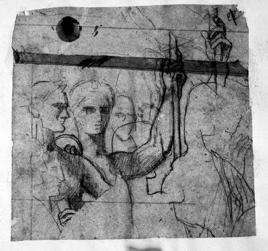 César, Auguste (avec deux poses du bras), Mécène, Horace, Virgile et Raphaël_0