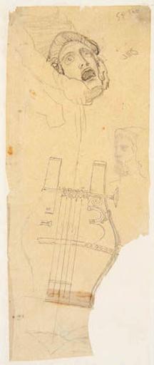 Sophocle (Son masque et, sur l'autre côté du calque, son visage) et Pindare (sa lyre)_0