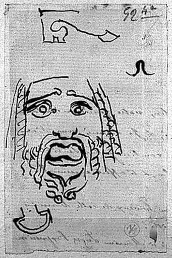 Sophocle (son masque et fragment de marchepied antique), Jean-Auguste-Dominique Ingres, 1864 vers,1865 vers