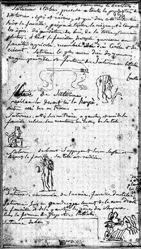 Notes manuscrites et croquis, Jean-Auguste-Dominique Ingres, 1843