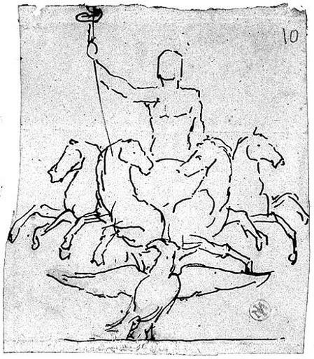 Quadrige de face (Avec un empereur et un aigle au-dessous)_0