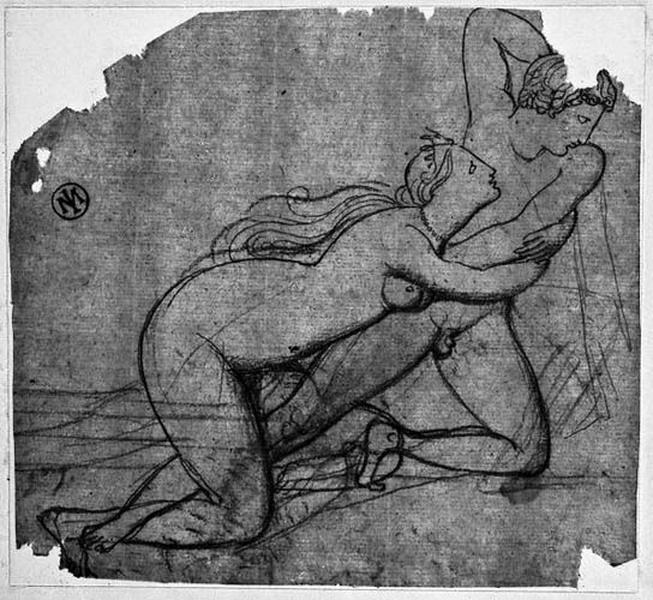 Couple nu agenouillé (Hermaphrodite tente d'échapper à Salmacis)_0