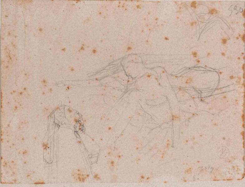 Croquis de la composition (Francesca soutient Paolo devant Dante)_0