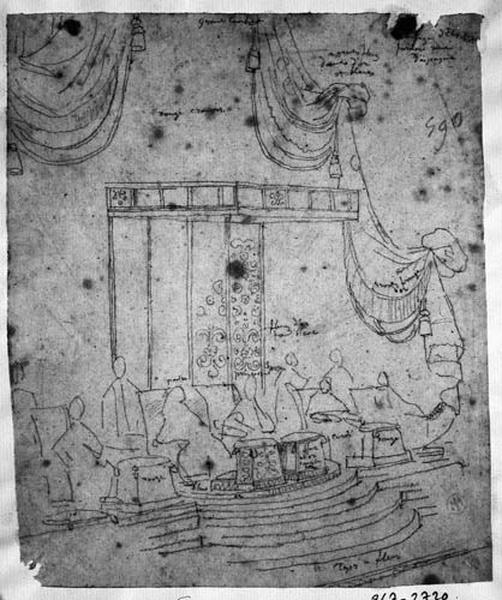 Plusieurs personnages (Assis sous un baldaquin)_0