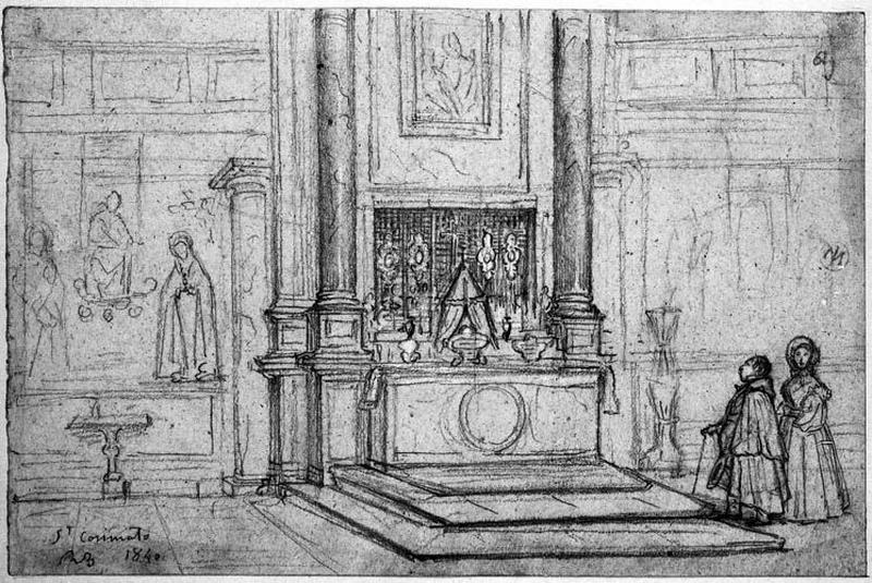 Ingres et sa femme visitant l'église San Cosimato_0