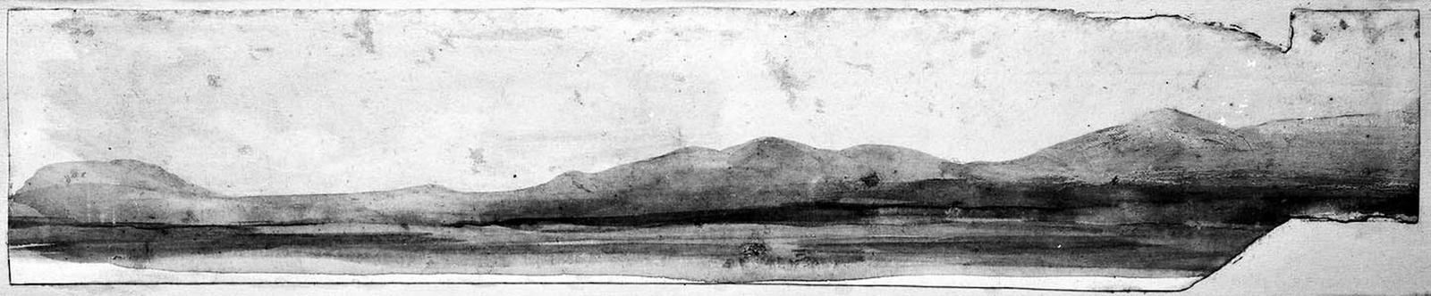 Paysage de collines, Jean-Auguste-Dominique (1780-1867) attribué à Ingres, 19e siècle