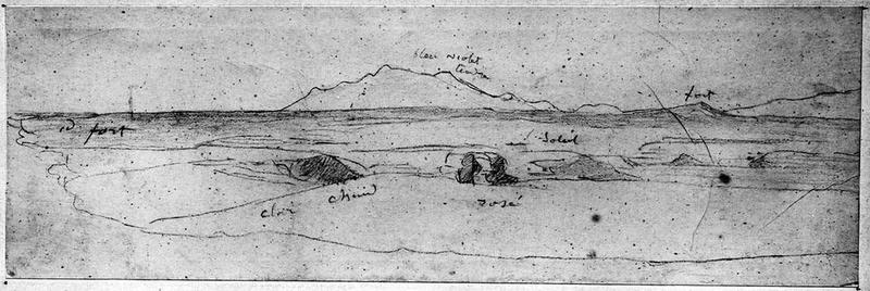 Rivage marin, Jean-Auguste-Dominique (1780-1867) attribué à Ingres, 19e siècle
