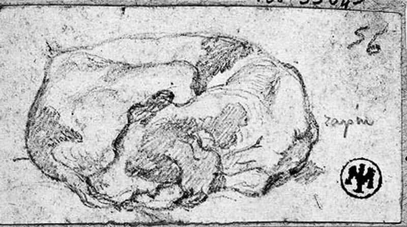 Chien de chasse couché, Jean-Auguste-Dominique Ingres, 1806-1813