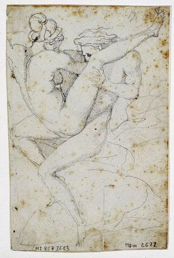 Couple nu faisant l'amour ; au verso : Homme nu emportant une femme nue à mi-corps_0