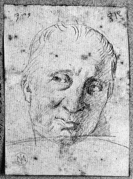 Tête d'homme de face, Jean-Auguste-Dominique Ingres, 1806-1820