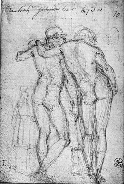 Castor et Pollux ; verso : Dessin géométrique_0