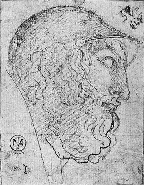 Tête de Phocion ; verso : Femme aux mains croisées_0