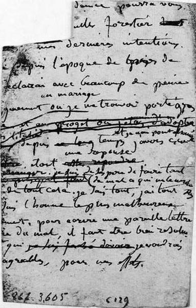 Une sandale ; Le verso est probablement le brouillon d'une lettre relative à la rupture d'Ingres avec Julie Forestier_0