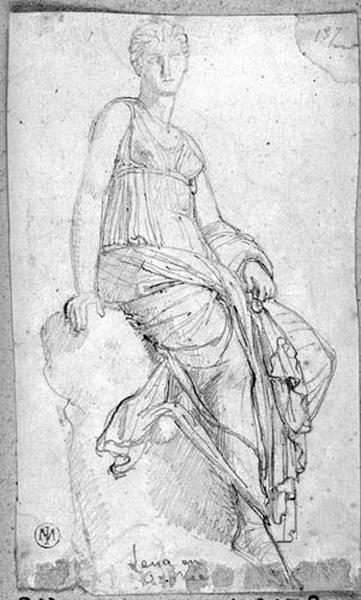 Jeune Femme assise ; verso : Orphée tenant une lyre_0