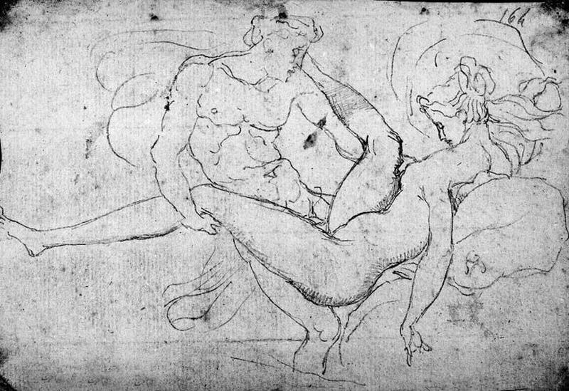 Couple faisant l'amour ; Au verso : trois groupes de personnages nus couchés_0