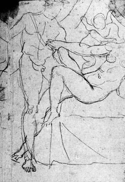 Couple nu ; Au verso : L'Amour montrant à Apollon Daphné assise sur un lit_1