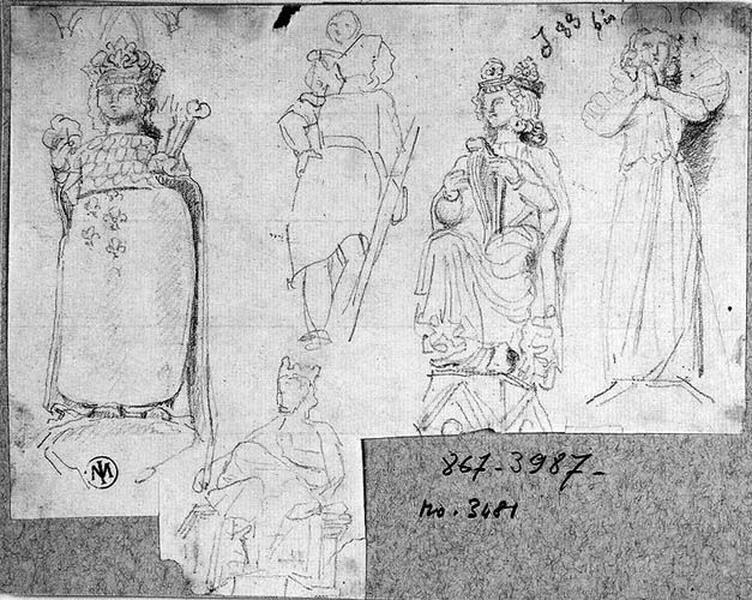 Cinq Statues d'une église du XIIIe siècle_0